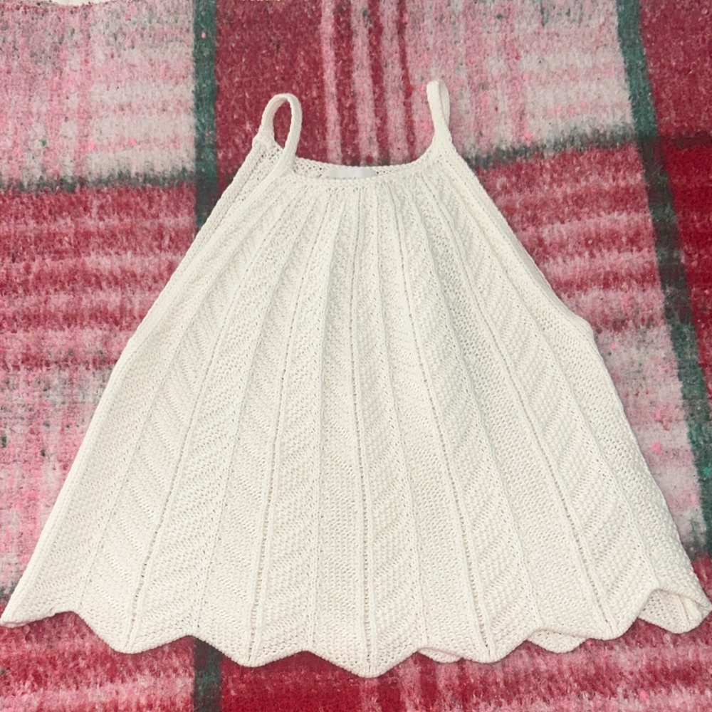 Girls Zara Ivory Knit Sleeveless Top, size 8-9